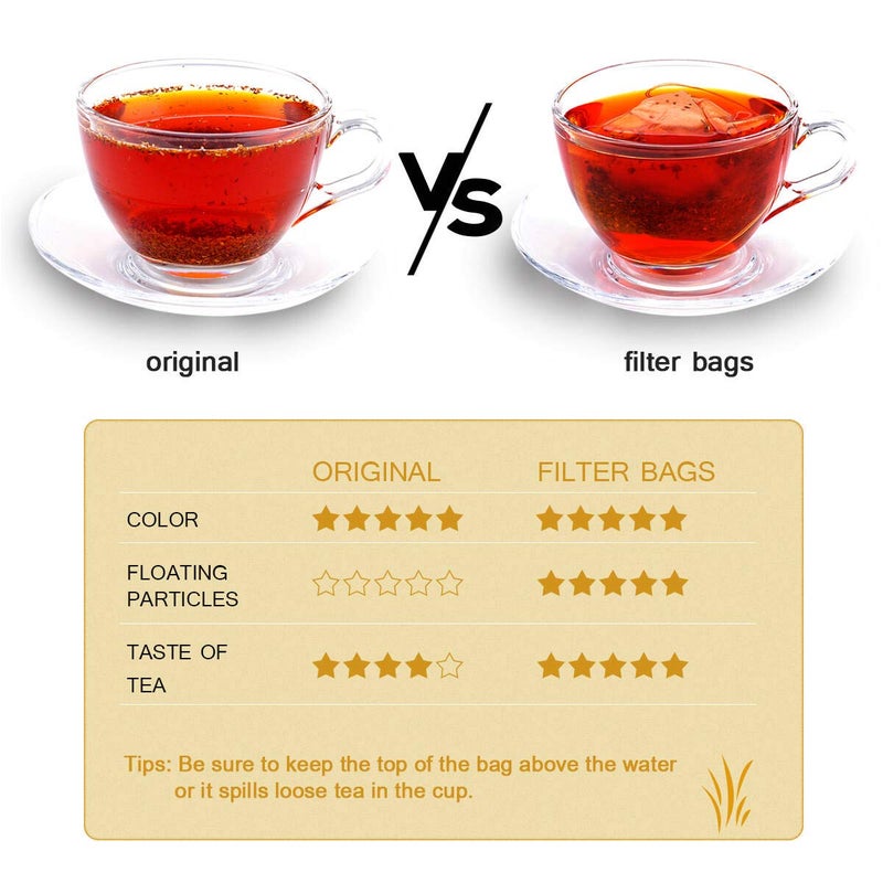 Angooni 300PCS Disposable Tea Filter Bags with Drawstring | 100% Natural & Safe Loose Leaf Tea Empty Tea Bags, 1-Cup Capacity - Image 5